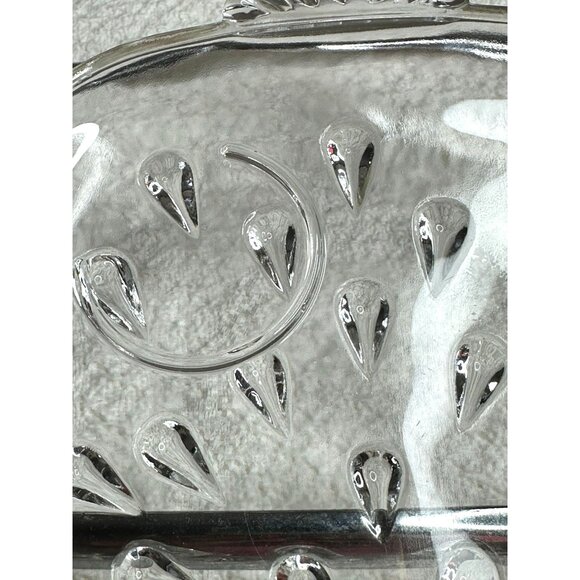 Hazel Atlas Tear Drop Design Glass Snack Lunch Tray Plate Footed Replacement Vtg - Picture 7 of 7